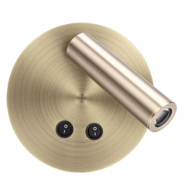 Imagem de Asixxsix Refletores LED, Refletor Retro Ajustável Industrial, Refletor Direcional Ajustável Interior, Luz de Parede de Teto de Liga de Alumínio para Galeria, Armário, Corredor (Ouro)