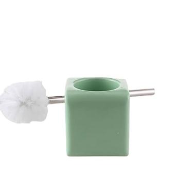 Imagem de Escova de vaso sanitário de cerâmica para uso doméstico, quadrada, nórdica, criativa, escova de vaso sanitário, limpeza, conjunto de suporte e escova de vaso sanitário