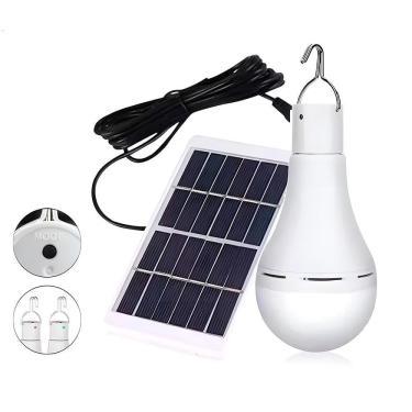 Imagem de Lâmpada Bulbo Led, Com Painel Solar, 7W, A Prova D`Água