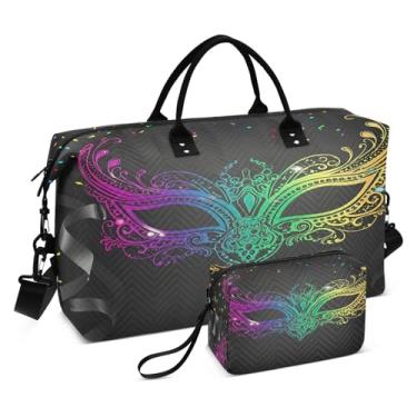 Imagem de CEBUGI Máscara de carnaval acolchoada para mulheres, grande, bolsa de viagem de fim de semana, bolsas hospitalares para trabalho de parto e parto