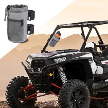 Imagem de WINUERK Suporte de copo para bicicleta, organizador de garrafa de água de ciclismo, suporte de garrafa de água xford com bolso de malha e trava de cabo, acessórios universais de suporte de bebida para