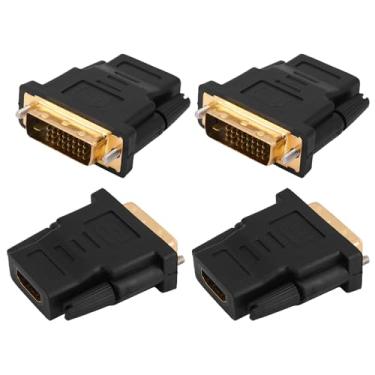 Imagem de BTFO 4 adaptadores DVI para HDMI, adaptador bidirecional DVI macho para HDMI fêmea, suporta conversor de porta 4K 60HZ para monitor de computador, projetor de TV