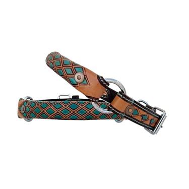 Imagem de Affilare Coleira de couro para cães, estilo ocidental, resistente, acolchoada para conforto 10AB165-L