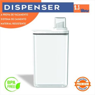 Imagem de Dispenser Organizador Multiuso Lavanderia 2,3 L Porta Sabão Em Pó Líqu