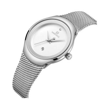 Imagem de Relógio De Pulso Feminino De Moda Em Aço Inoxidável À Prova d'Água Com