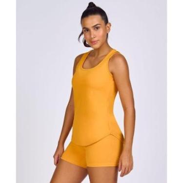 Imagem de Regata Skin Fit Alto Giro Alongada Laranja Tangelo-Feminino