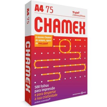 Imagem de Papel Sulfite A4 Chamex 75g 500 Folhas Branco