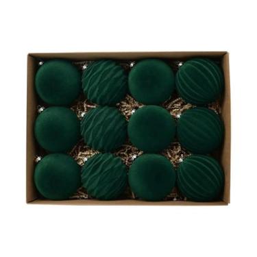 Imagem de Enfeites De Natal Em Forma De Bola Vermelha Vinho 12pcs 8cm Decorações