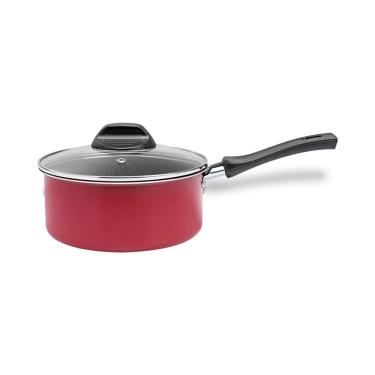 Imagem de Panela Brinox Anis Antiaderente Pro-Flon Tampa de Vidro 1,2L 16cm Borgonha