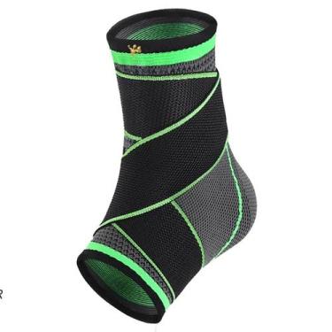 Imagem de Tornozeleira Elástica Gold Sports Black Com Tiras Ajustáveis, Único, P
