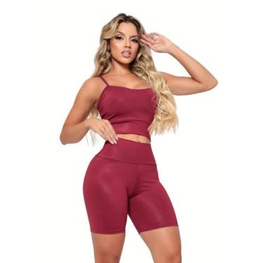 Imagem de Conjunto Fitness Roupa de Academia Corrida Treino Malhar Top Com Bojo 