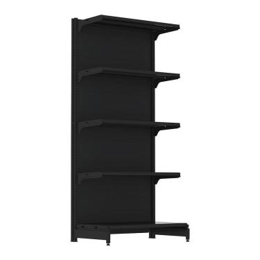 Imagem de Gôndola Mini Atacarejo Amapa Inicial Parede - 2,02m x 0,90m x 0,50m, 5 Bandejas, Preto