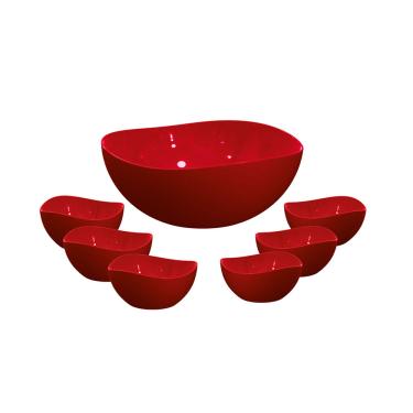 Imagem de Jogo de Sobremesa Vermelho Tigela Bowl Saladeira Pote 7un