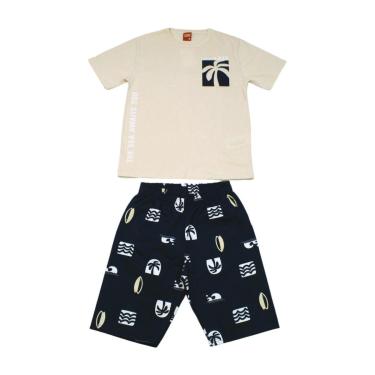 Imagem de Conjunto Infantil Camiseta Estampa Coqueiro e Bermuda Moletinho 1001372 - Kyly-Masculino