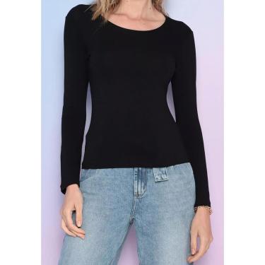 Imagem de Blusa Maria Paes Manga Longa Preta-Feminino