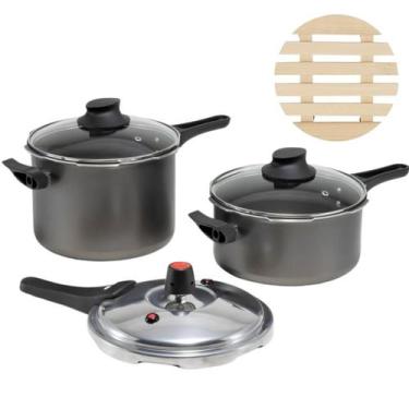 Imagem de Jogo Panelas De Pressão 2 Em 1 + 02 Descansos De Panela - Marcolar