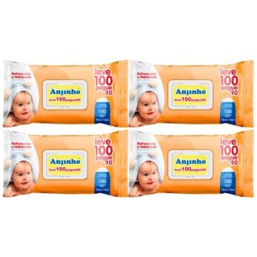 Imagem de Kit C4 Lenço Umedecido Anjinho Leve 100 Pague 90 - Parentex Ind E Com 