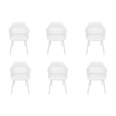 Imagem de Kit com 6 Cadeiras Mena para Sala de Jantar Branco