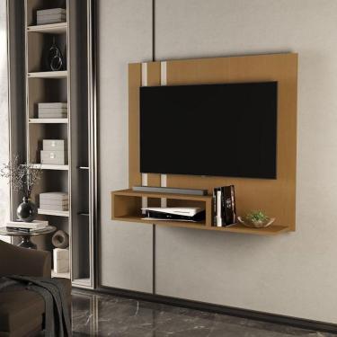 Imagem de Painel De Parede Pompéia 90cm Compacto Para Quarto E Sala De Estar Cedro/off