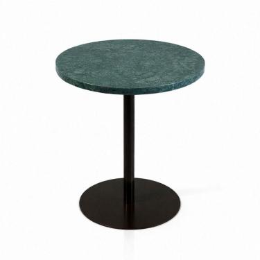 Imagem de Mesa Lateral Atria Redonda Mármore Guatemala Alumínio 41CM Marrom