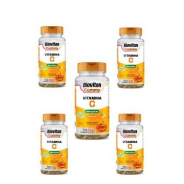 Imagem de Kit 5 Bioviton Gummy Vitamina C Unilife 5x30 Gomas Sabor Laranja-Unissex