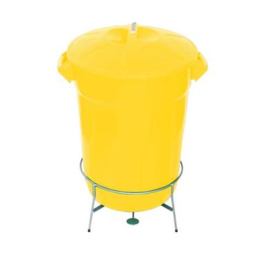 Imagem de Jj.e8g - lixeira plástica com pedal em aço 100l - JJ Comércio, Amarelo