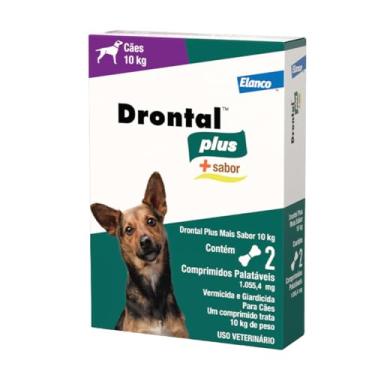 Imagem de Drontal Plus 2 Comprimidos Vermicida e Giardicida Para Cães de 10 kg, (Embalagem pode V...