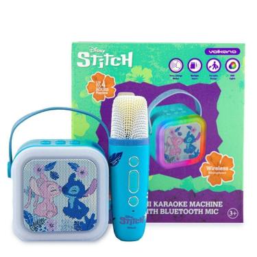 Imagem de Mini Karaokê Portátil Disney Stitch Com Microfone Sem Fio e Luzes Coloridas-Unissex