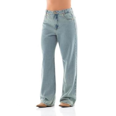 Imagem de Calça Jeans Feminina Arauto Wide Leg Dirty - ARAUTO JEANS, Azul claro,