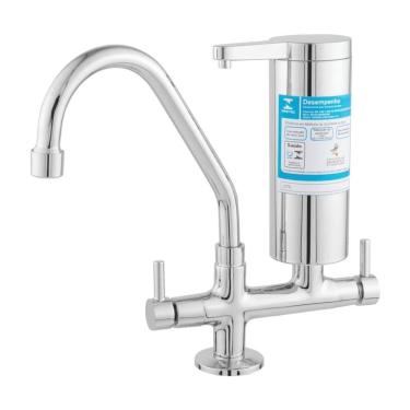 Imagem de Torneira de Cozinha de Mesa com Filtro em Abs 1/4vt 2178 C62 Plena Cromado