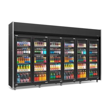 Imagem de Expositor 6 Portas All Black Geas6plb 4 Prateleiras 220V Gelopar