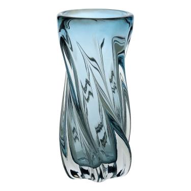 Imagem de VASO DECORATIVO ENFEITE PLANTA VIDRO 22x10x10cm AZUL