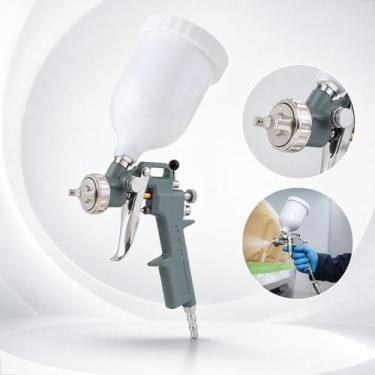 Imagem de Pistola de Pintura Pneumática Profissional com Copo 500ml, Bicos Inter