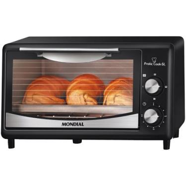 Imagem de Forno eletrico mondial 6l preto 650w com grelha 127v, Preto e Inox, 11