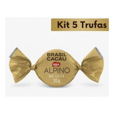 Imagem de Kit 5 Trufas Chocolate Alpino Nestlé Brasil Cacau