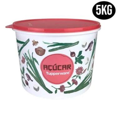 Imagem de Tupperware Caixa Açucar Floral 5kg Plus Pote Mantimento