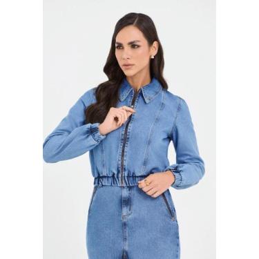 Imagem de Jaqueta Jeans Com Elástico No Cós - Via Tolentino, 46, Jeans