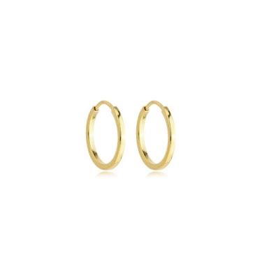 Imagem de Brinco De Ouro 18k 750 Argola 10mm Infantil E Adulto