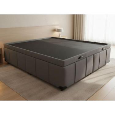 Imagem de Box Bau Queen Size Premium 1,64x2,04x0,48m Primore Linho Grafite