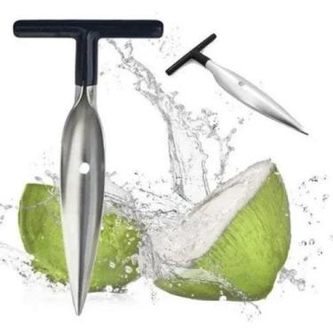 Imagem de Abridor Furador de Coco Manual em Aço Inox Profissional - Genérica