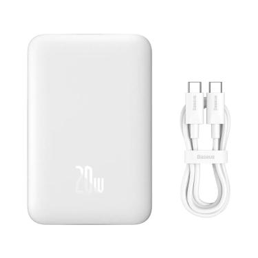 Imagem de Carregador Portátil, PowerBank Magsafe Baseus 10.000mah 20w Turbo Cor Branco