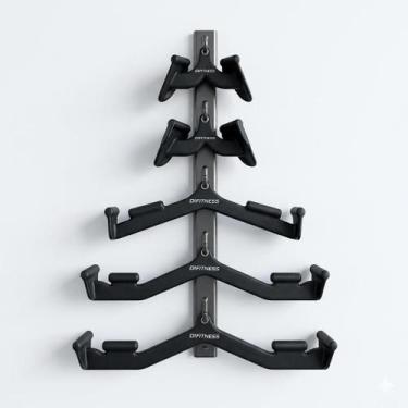 Imagem de Kit Puxador Anatômico Revestido Musculação Multipegada com Suporte - D
