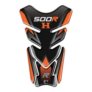 Imagem de Protetor de Tanque Resinado Compatível com Honda CB 500R Laranja em PVC 3D 20x12cm Teu Adesivo