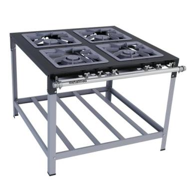 Imagem de Fogao 4 Bocas 40X40 Gas Natural Baixa Pressão Perfil 6,5Cm - Metalmaq