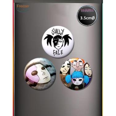 Imagem de Botton GEDUMIX Jogo Sally Face 1.0 - 3 Peças, Ímã 3.5cmØ - 703448