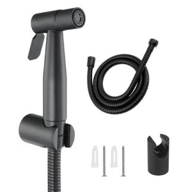 Imagem de Ducha Higienica Prata Preto Fosco Metal Lavabo Luxo Cor:Preto - Imagin