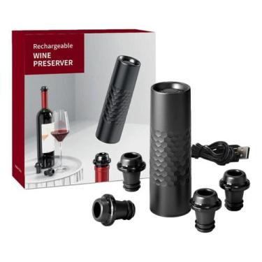 Imagem de Kit Bomba Elétrica a Vácuo para proteção de vinho + 4 rolhas - WINIRIN