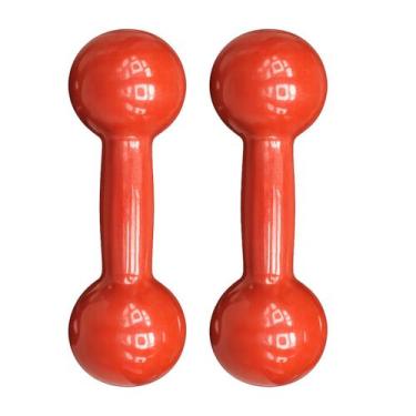Imagem de Halter Emborrachado 2kg Para Treino Com peso Musculação e Exercício - 
