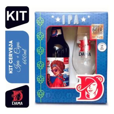 Imagem de Kit Cerveja Ipa 600ml E Copo Cervejaria Dama Bier