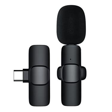 Imagem de Microfone de lapela sem fio M21 Plug & Play Type-C Mini microfone com clipe de lapela para computador de teclado de telefone com cancelamento de ruído para videogame, streaming